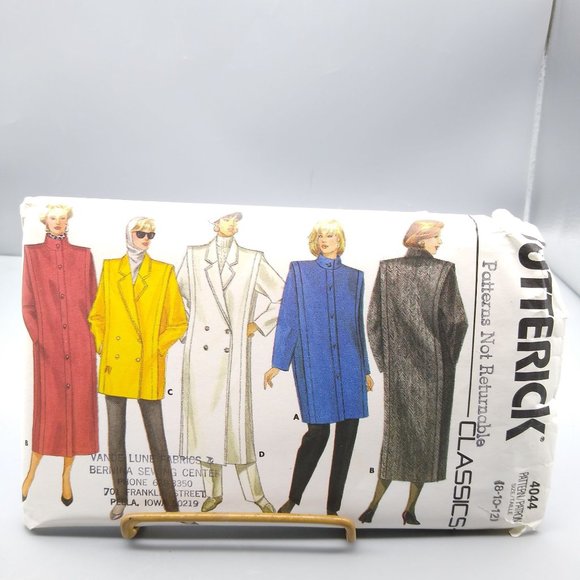 UNCUT Vintage Sewing PATTERN Butterick 4044, Misses Classics 1986 Coats, Size 8 - Picture 1 of 2